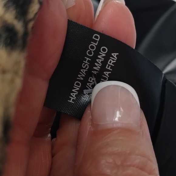 Ellison one button coat jacket size large fleece feel with pockets animal print - Picture 11 of 11